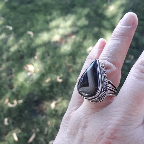 New Botswana Agate 925 Silver Ring. - Picture 7 of 9